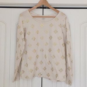 Loft cream & gold printed shirt